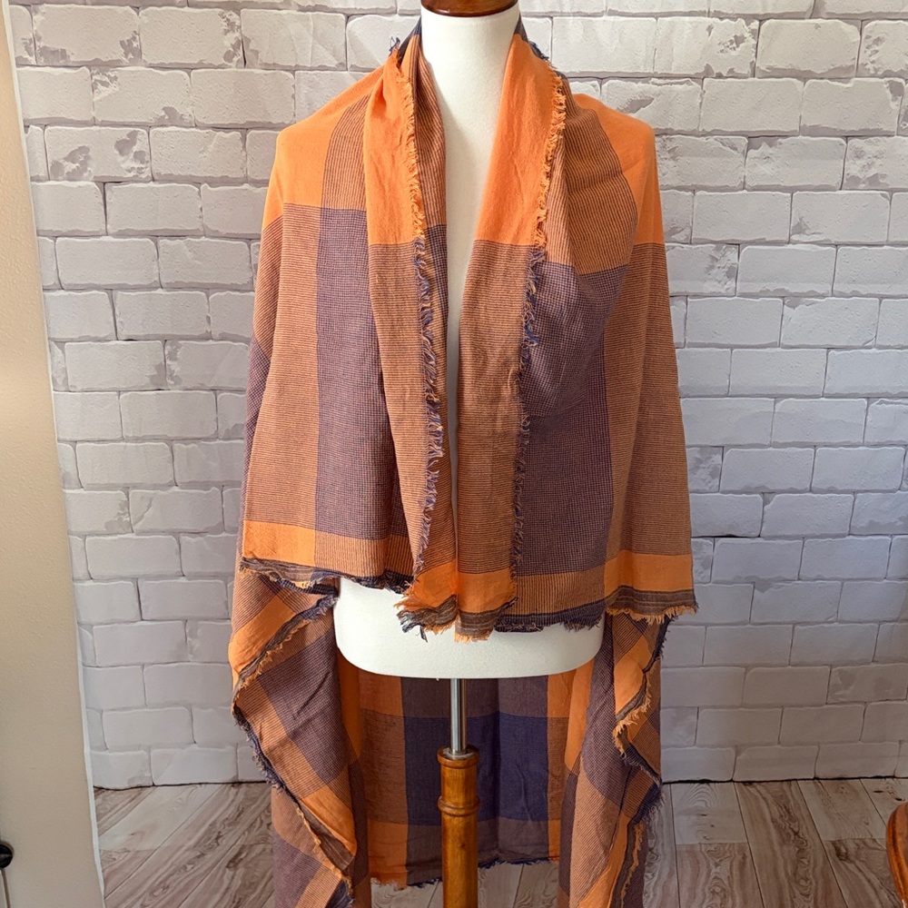 Zara Vibrant Orange and Blue Plaid Cover